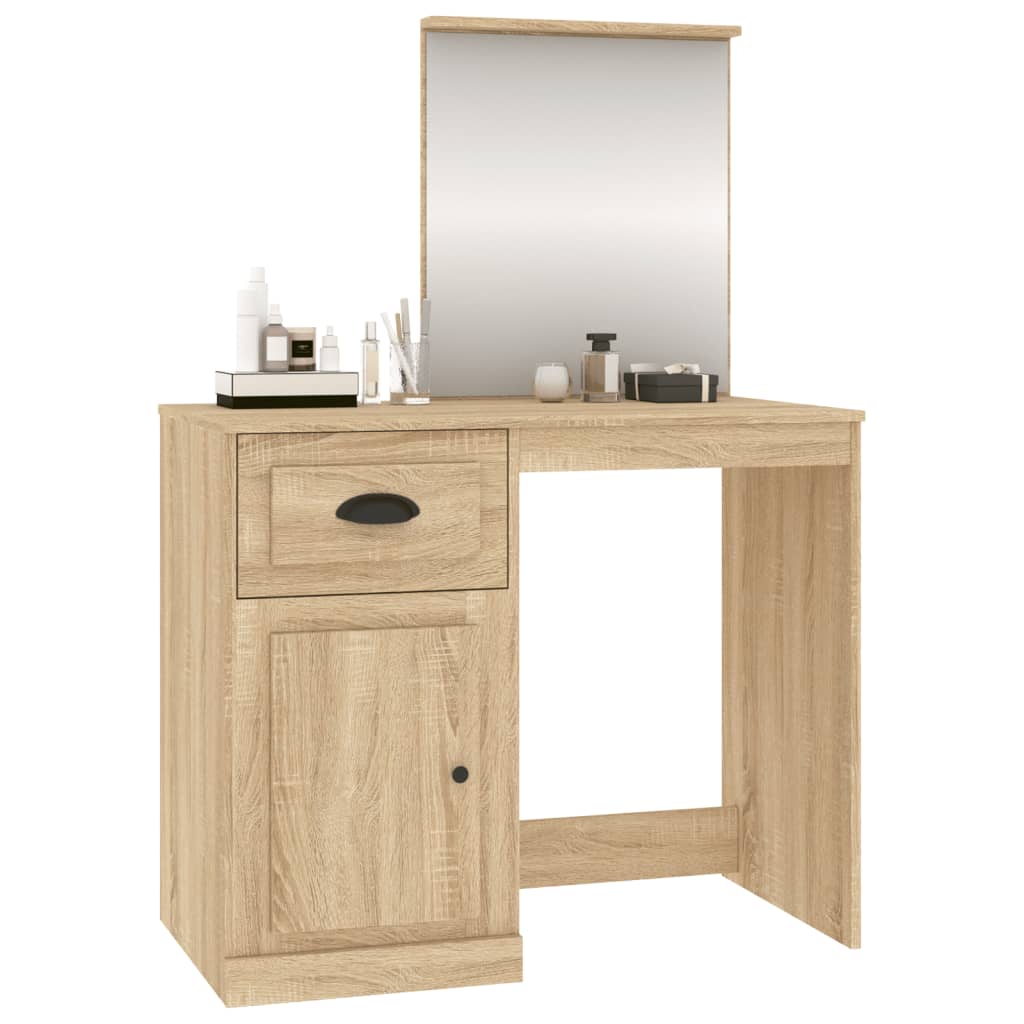 Coiffeuse avec miroir chêne sonoma 90x50x132,5 cm - XIOS