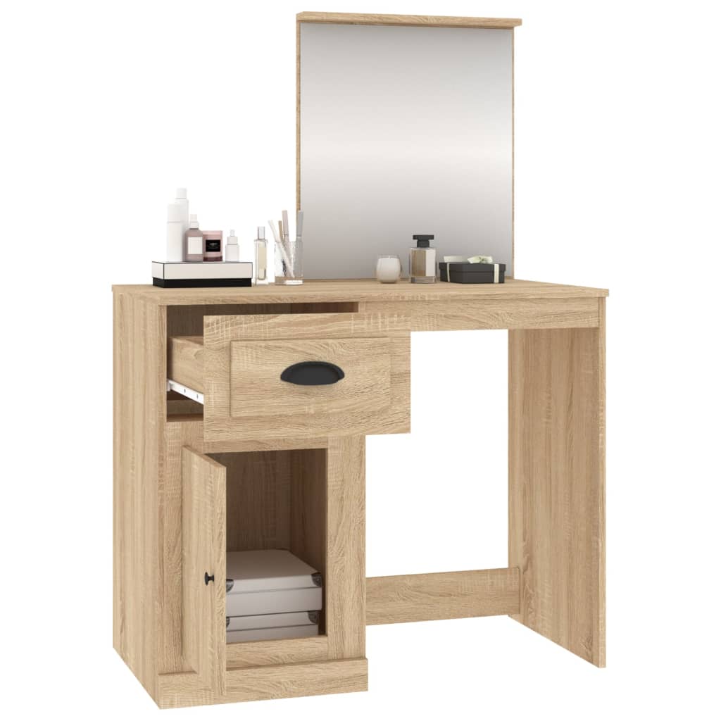 Coiffeuse avec miroir chêne sonoma 90x50x132,5 cm - XIOS