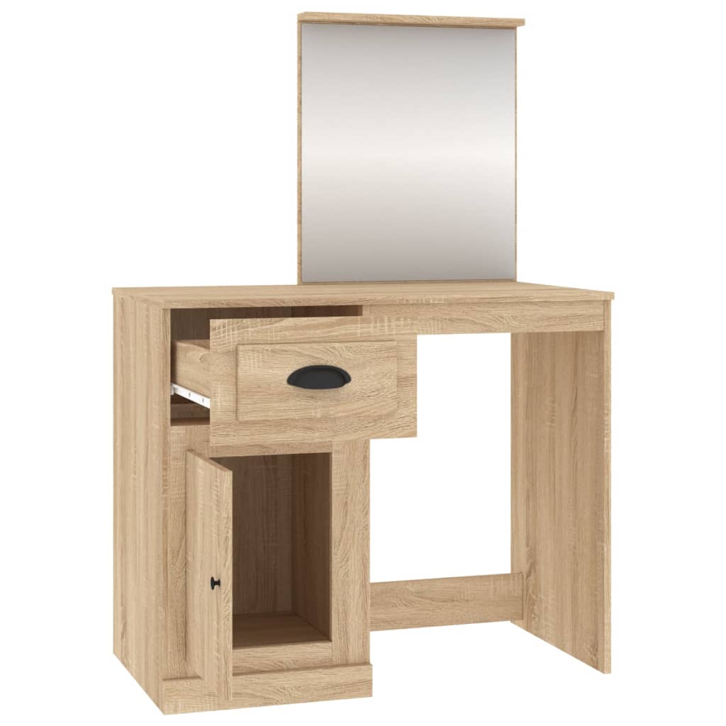 Coiffeuse avec miroir chêne sonoma 90x50x132,5 cm - XIOS