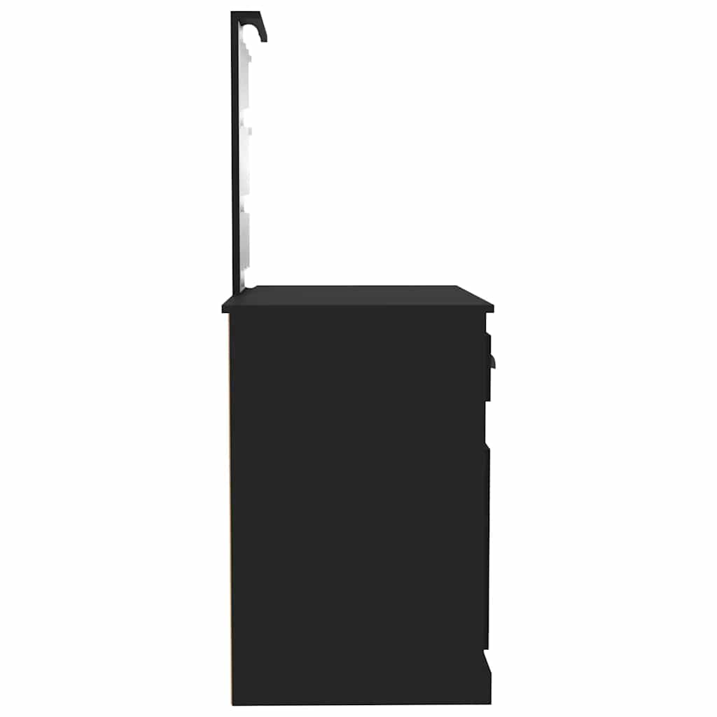 Coiffeuse avec LED noir 90x50x132,5 cm bois d'ingénierie - XIOS