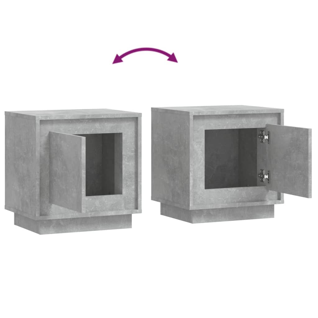 Tables de chevet 2 pcs gris béton 44x35x45 cm bois d'ingénierie - XIOS