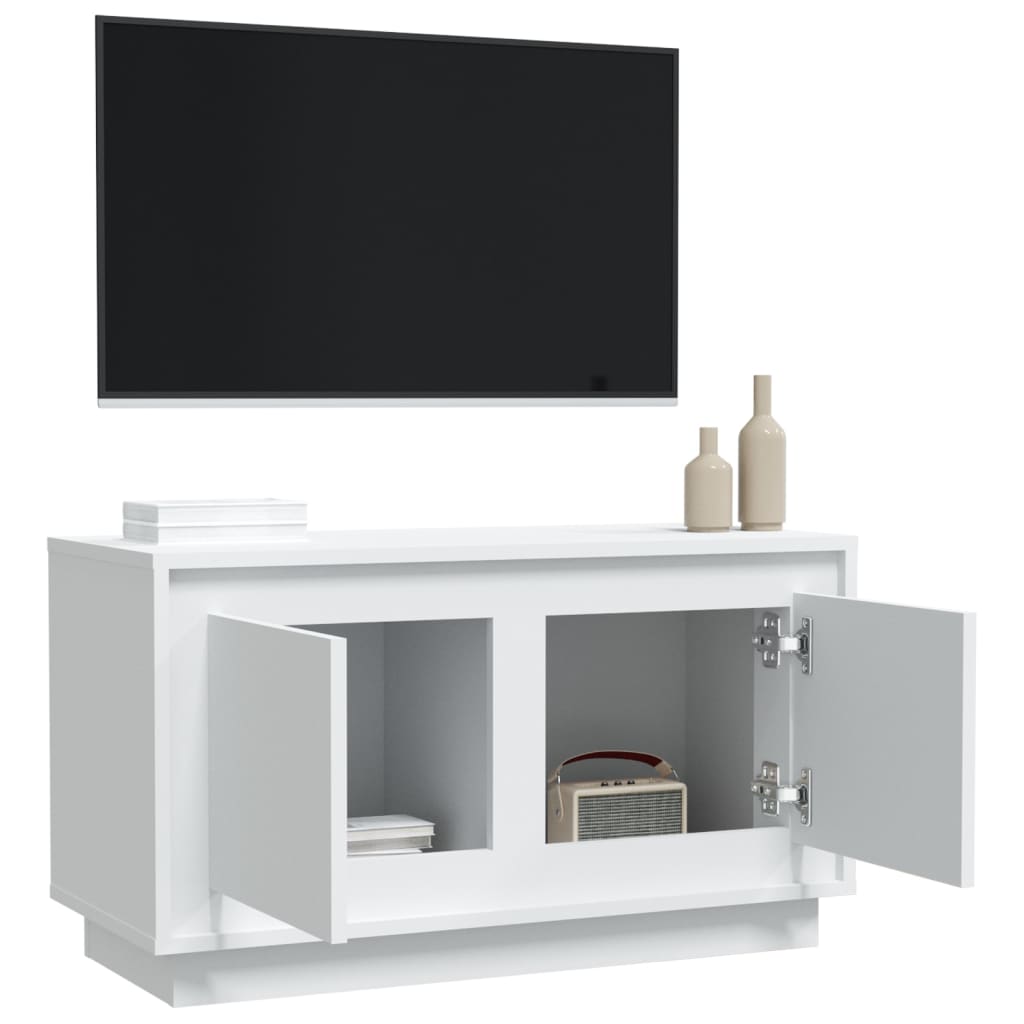 Meuble TV blanc 80x35x45 cm bois d'ingénierie - XIOS