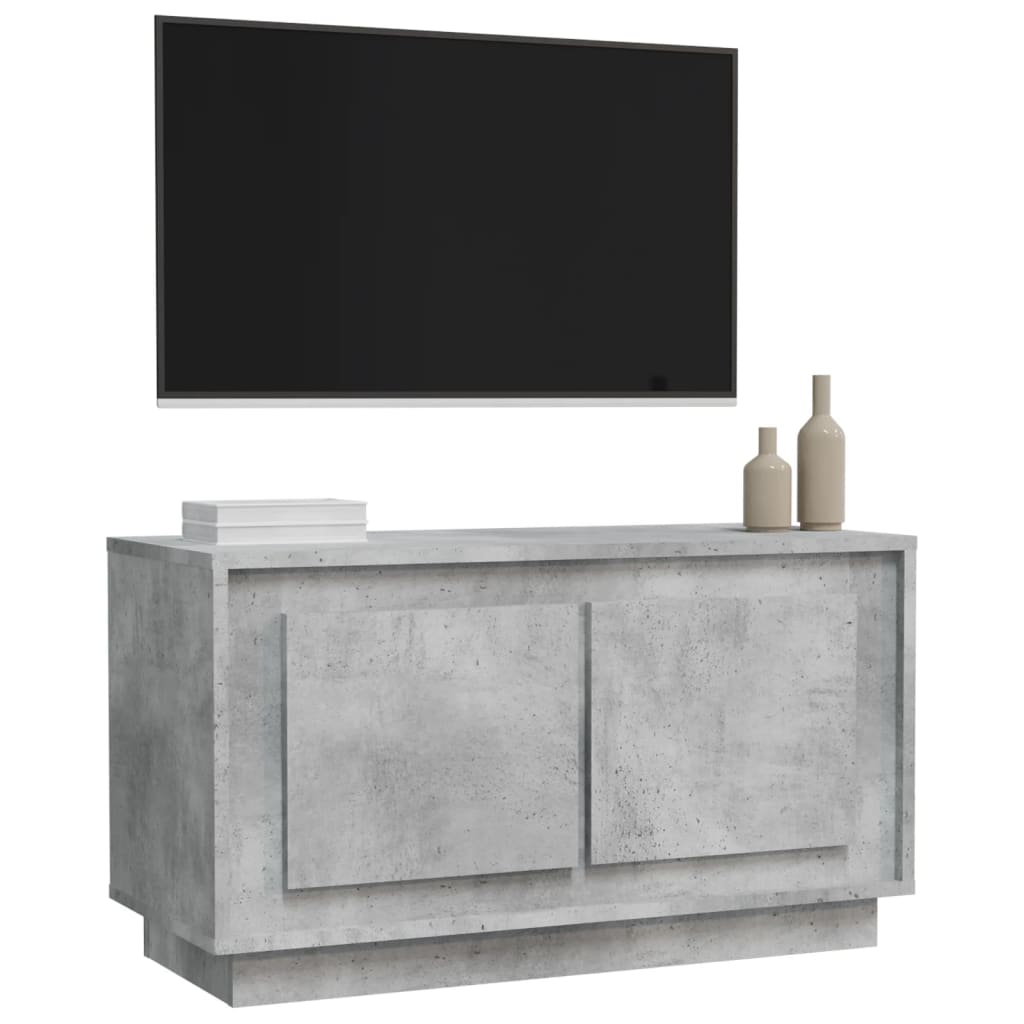 Meuble TV gris béton 80x35x45 cm bois d'ingénierie - XIOS