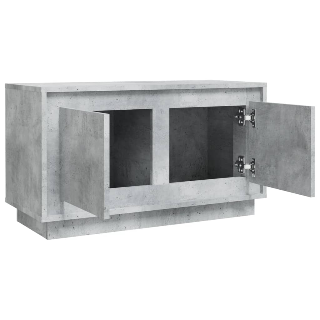 Meuble TV gris béton 80x35x45 cm bois d'ingénierie - XIOS