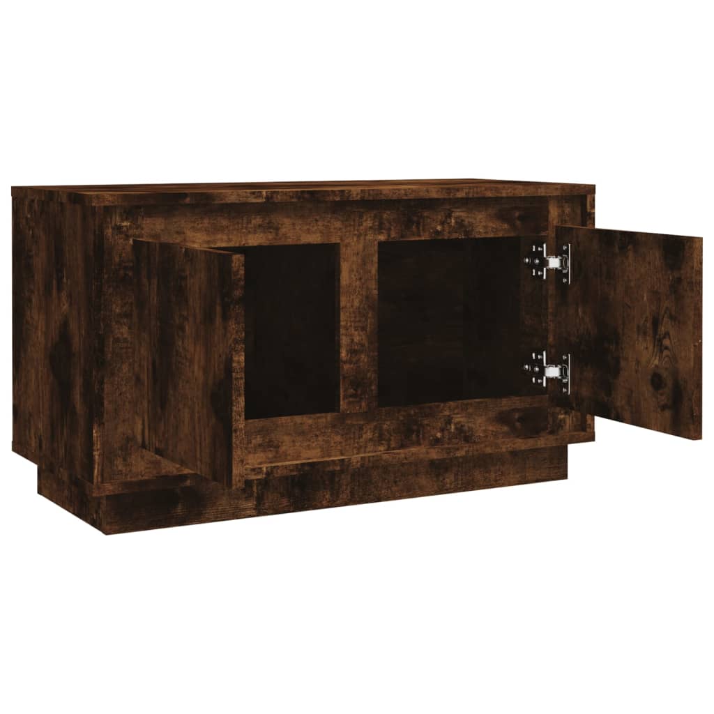 Meuble TV chêne fumé 80x35x45 cm bois d'ingénierie - XIOS