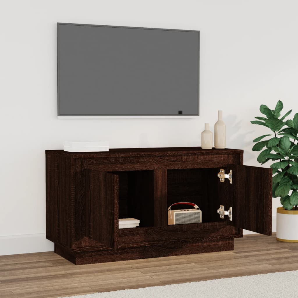 Meuble TV chêne marron 80x35x45 cm bois d'ingénierie - XIOS