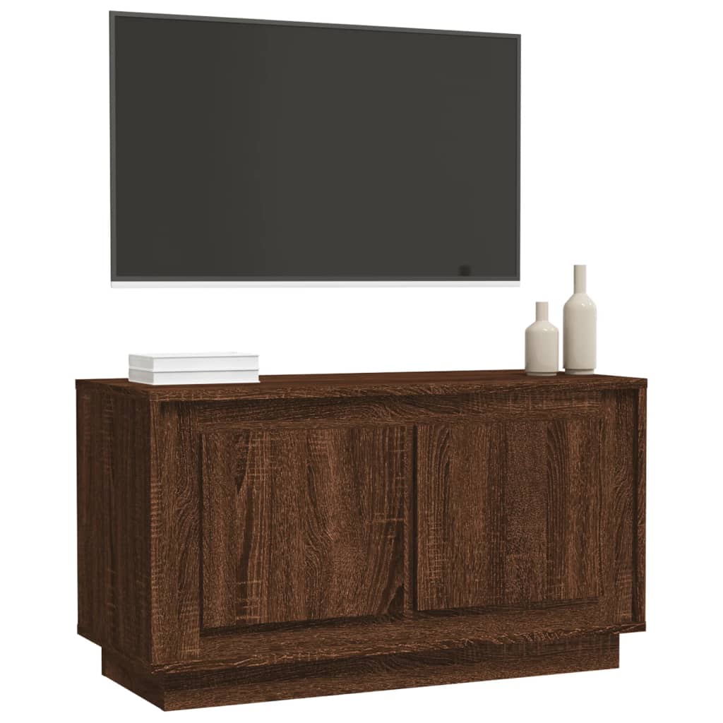 Meuble TV chêne marron 80x35x45 cm bois d'ingénierie - XIOS