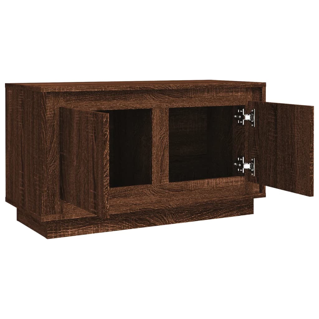 Meuble TV chêne marron 80x35x45 cm bois d'ingénierie - XIOS
