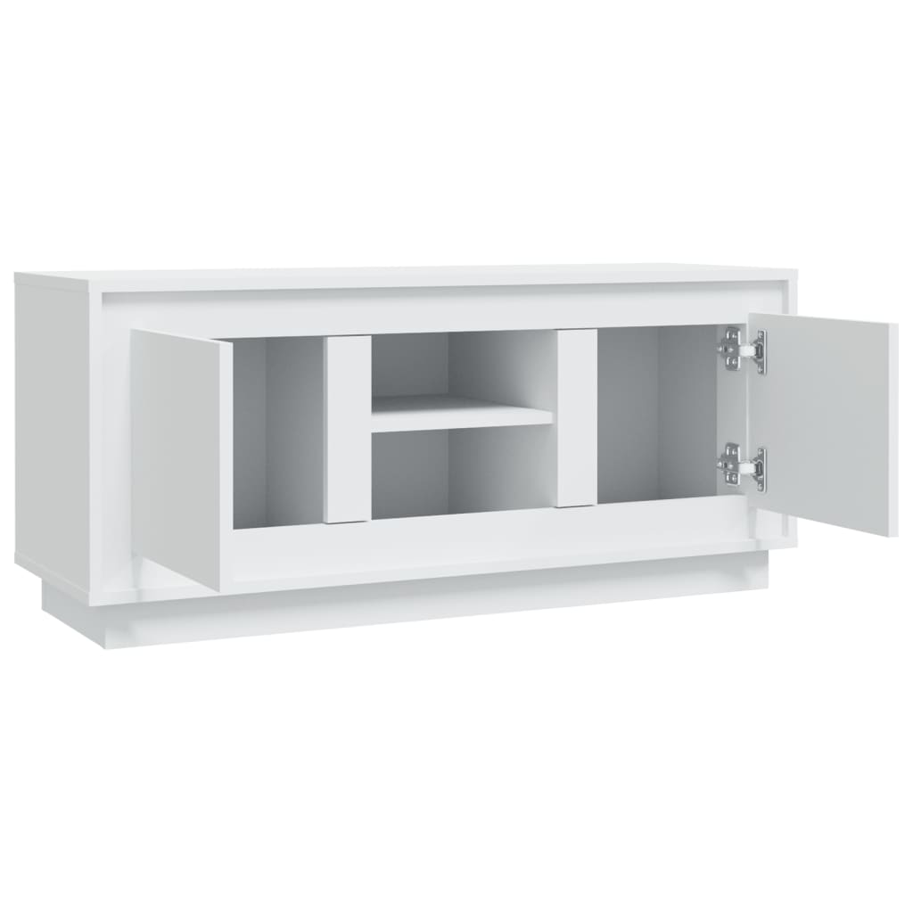 Meuble TV blanc 102x35x45 cm bois d'ingénierie - XIOS