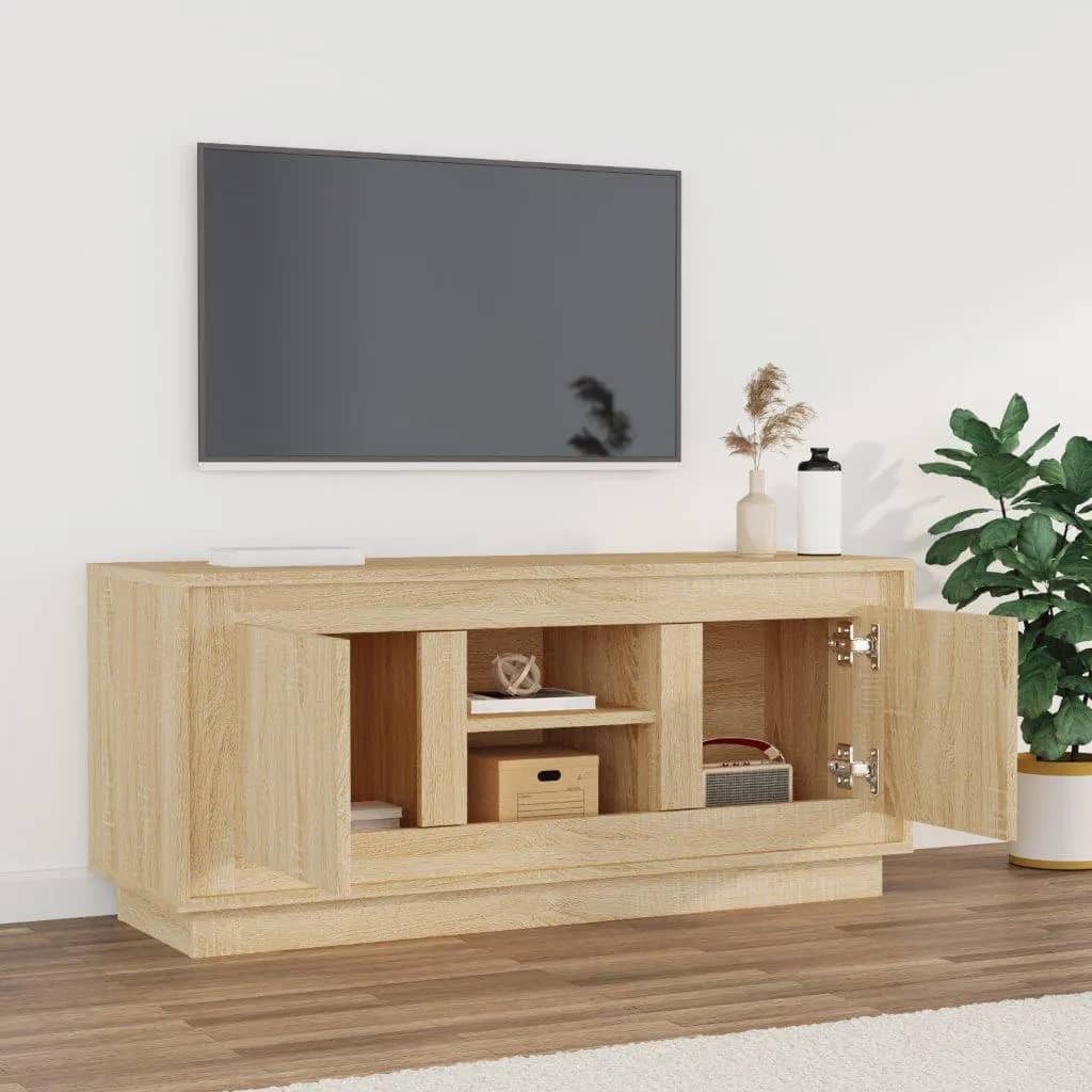 Meuble TV chêne sonoma 102x35x45 cm bois d'ingénierie - XIOS