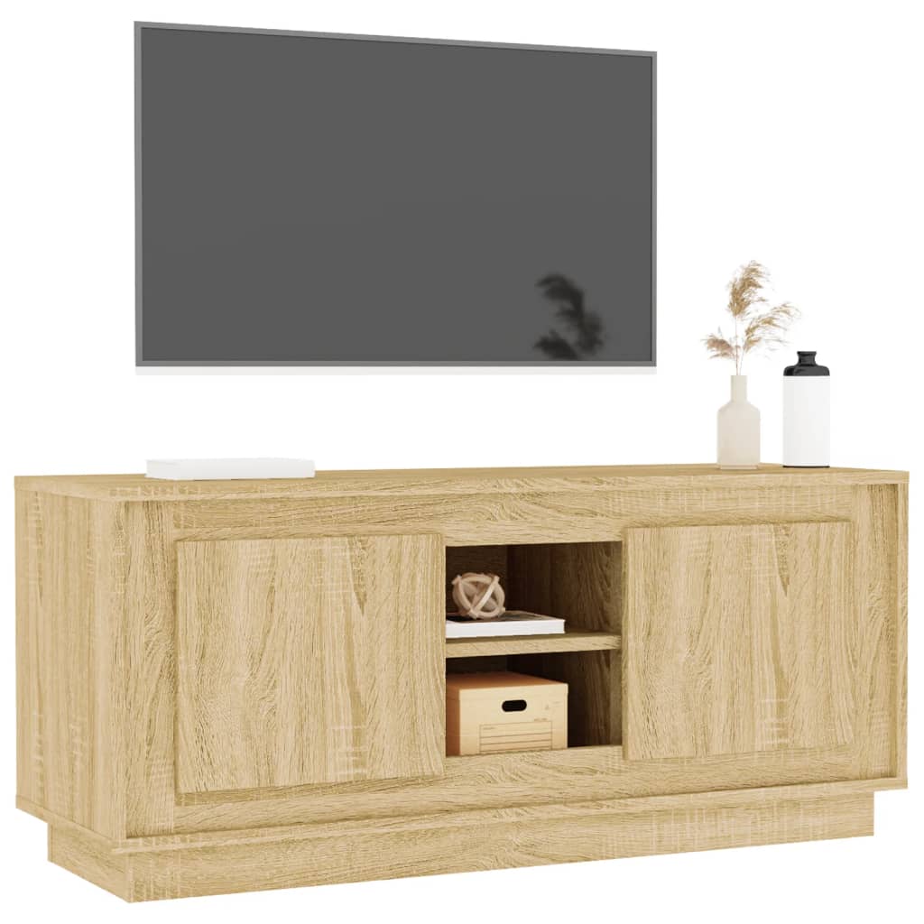 Meuble TV chêne sonoma 102x35x45 cm bois d'ingénierie - XIOS