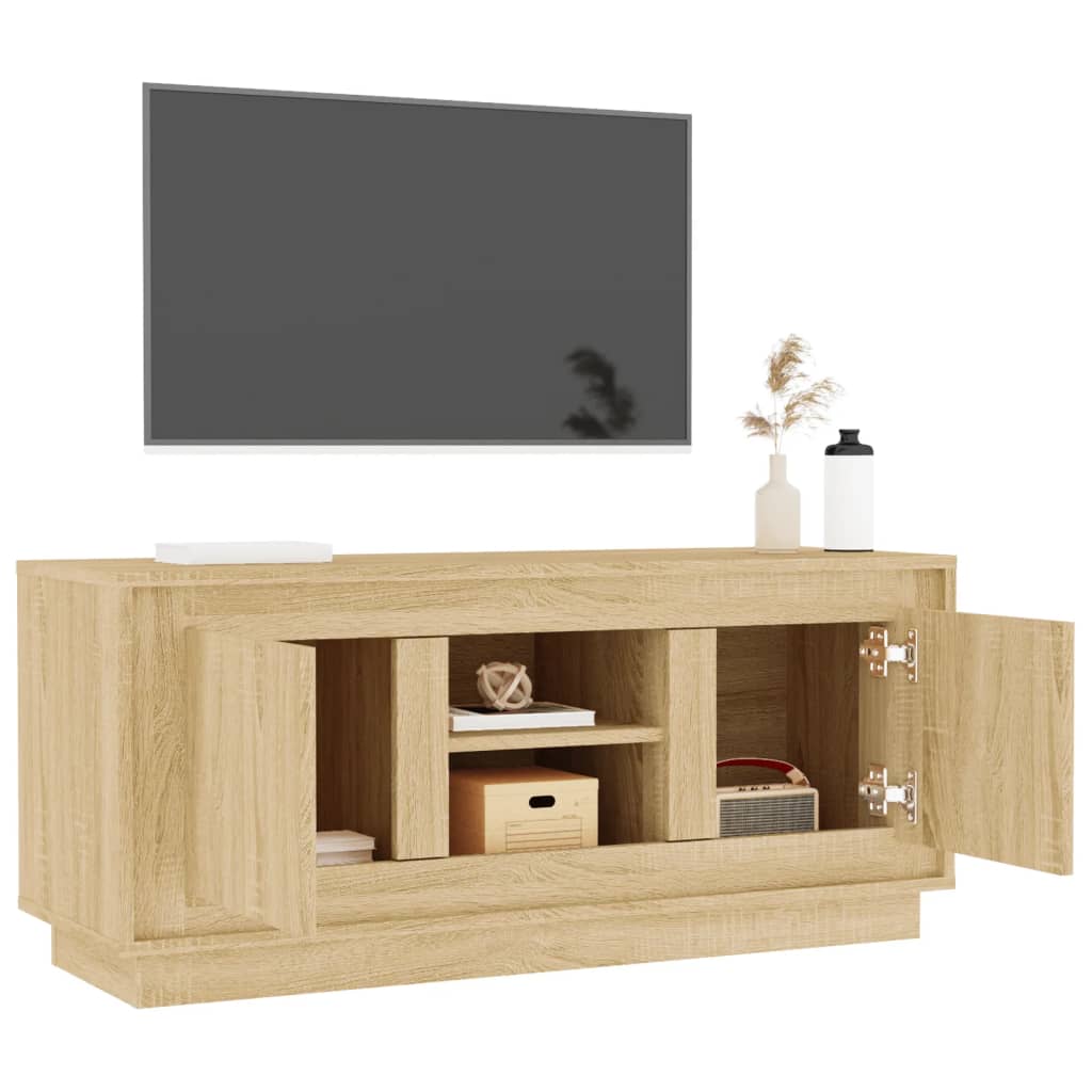 Meuble TV chêne sonoma 102x35x45 cm bois d'ingénierie - XIOS