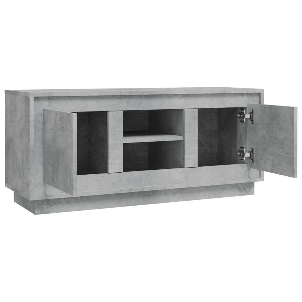 Meuble TV gris béton 102x35x45 cm bois d'ingénierie - XIOS