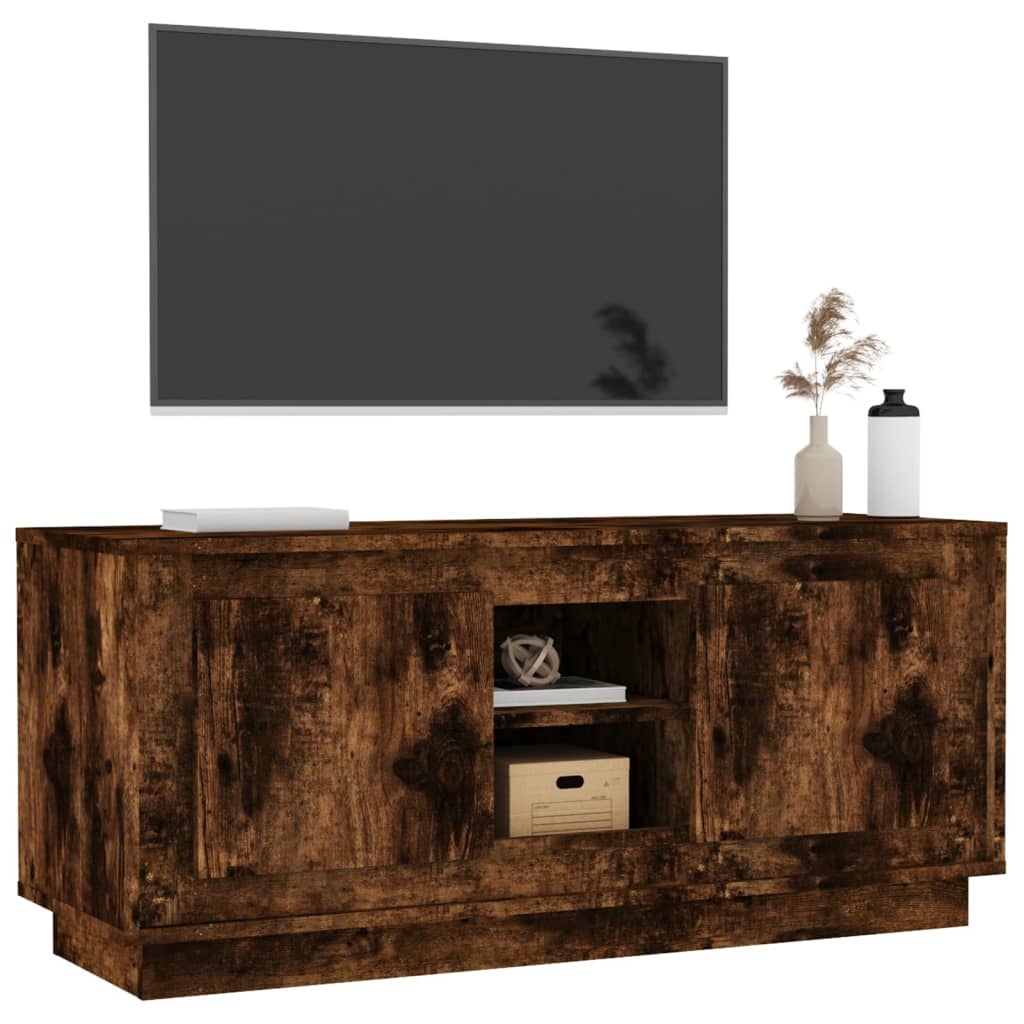 Meuble TV chêne fumé 102x35x45 cm bois d'ingénierie - XIOS