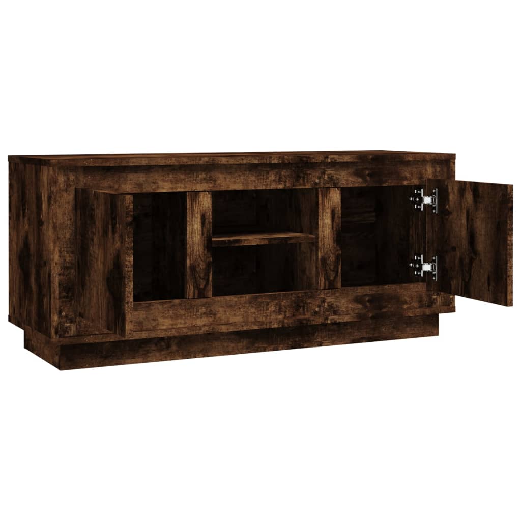 Meuble TV chêne fumé 102x35x45 cm bois d'ingénierie - XIOS