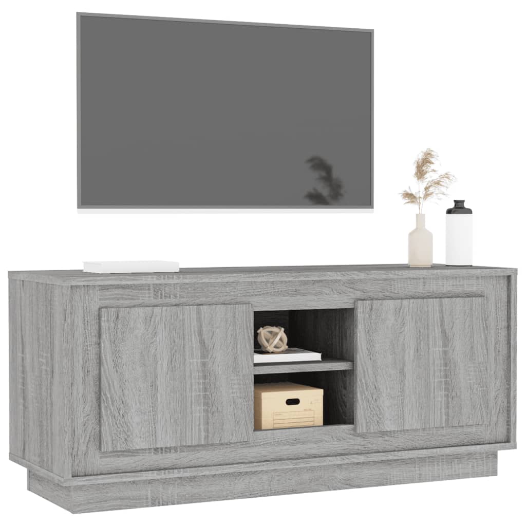 Meuble TV sonoma gris 102x35x45 cm bois d'ingénierie - XIOS