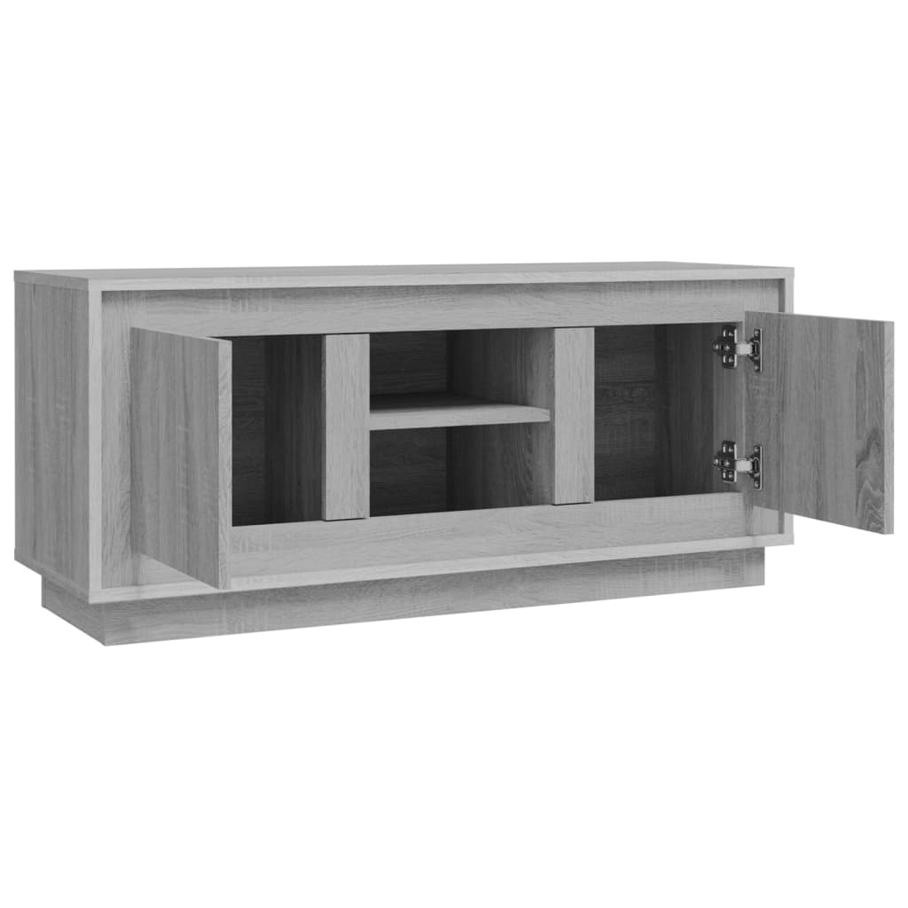Meuble TV sonoma gris 102x35x45 cm bois d'ingénierie - XIOS