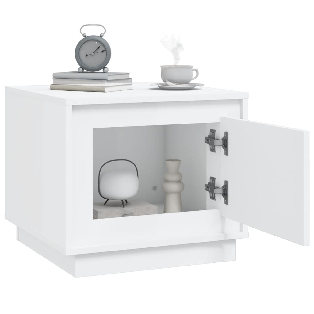 Table basse blanc 51x50x44 cm bois d'ingénierie - XIOS