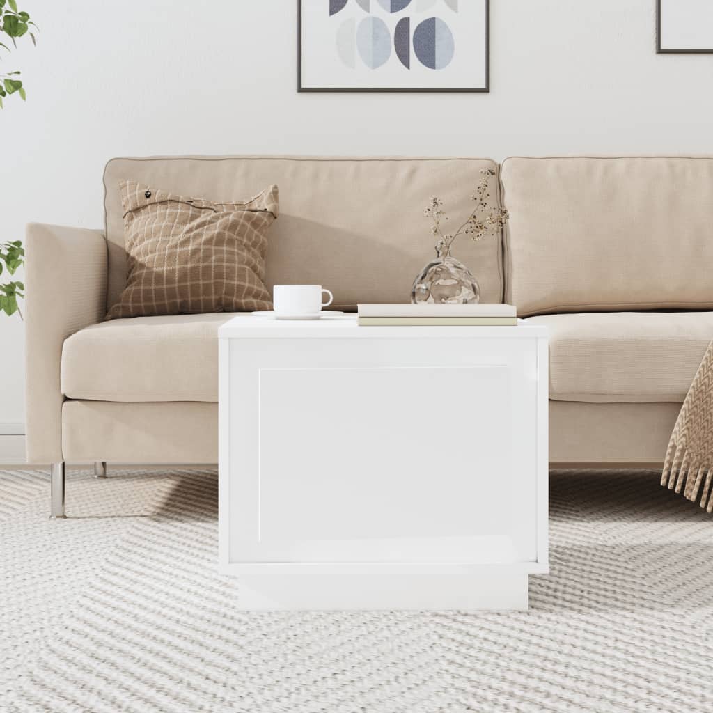 Table basse blanc 51x50x44 cm bois d'ingénierie - XIOS