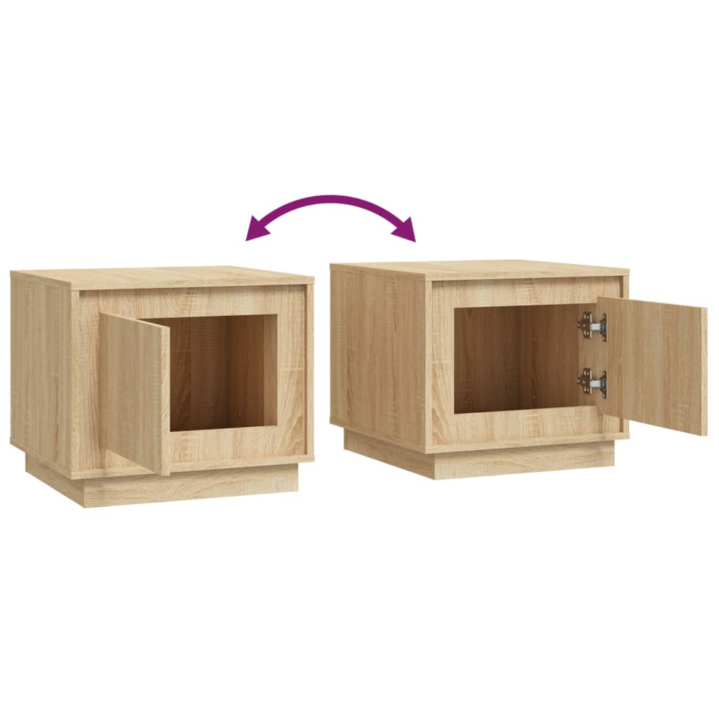 Table basse chêne sonoma 51x50x44 cm bois d'ingénierie - XIOS