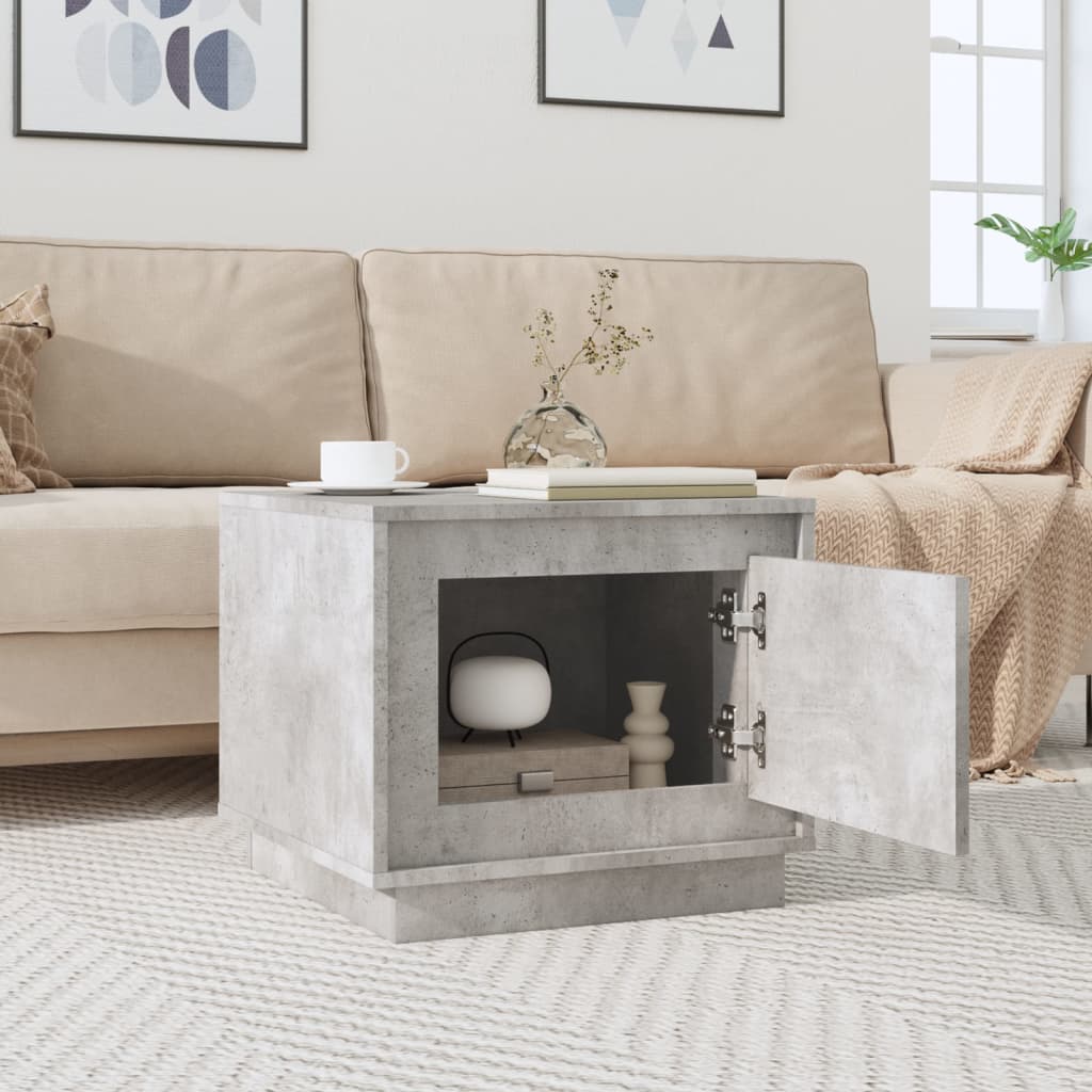 Table basse gris béton 51x50x44 cm bois d'ingénierie - XIOS