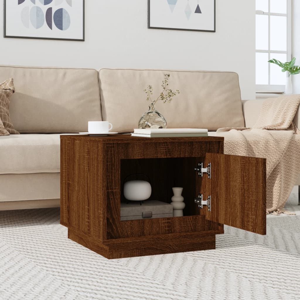 Table basse chêne marron 51x50x44 cm bois d'ingénierie - XIOS