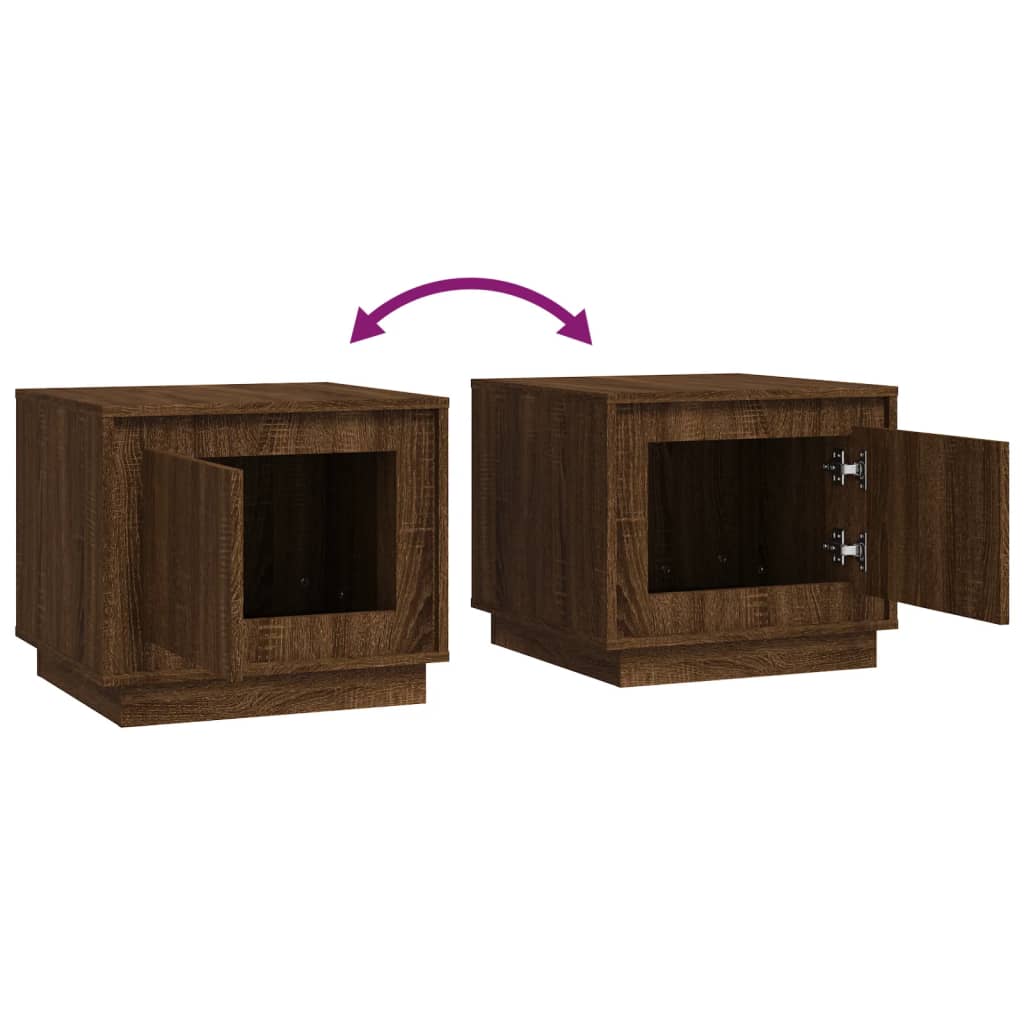 Table basse chêne marron 51x50x44 cm bois d'ingénierie - XIOS