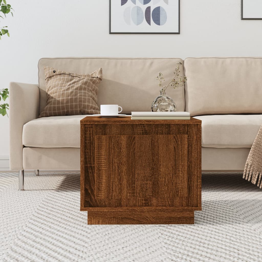 Table basse chêne marron 51x50x44 cm bois d'ingénierie - XIOS