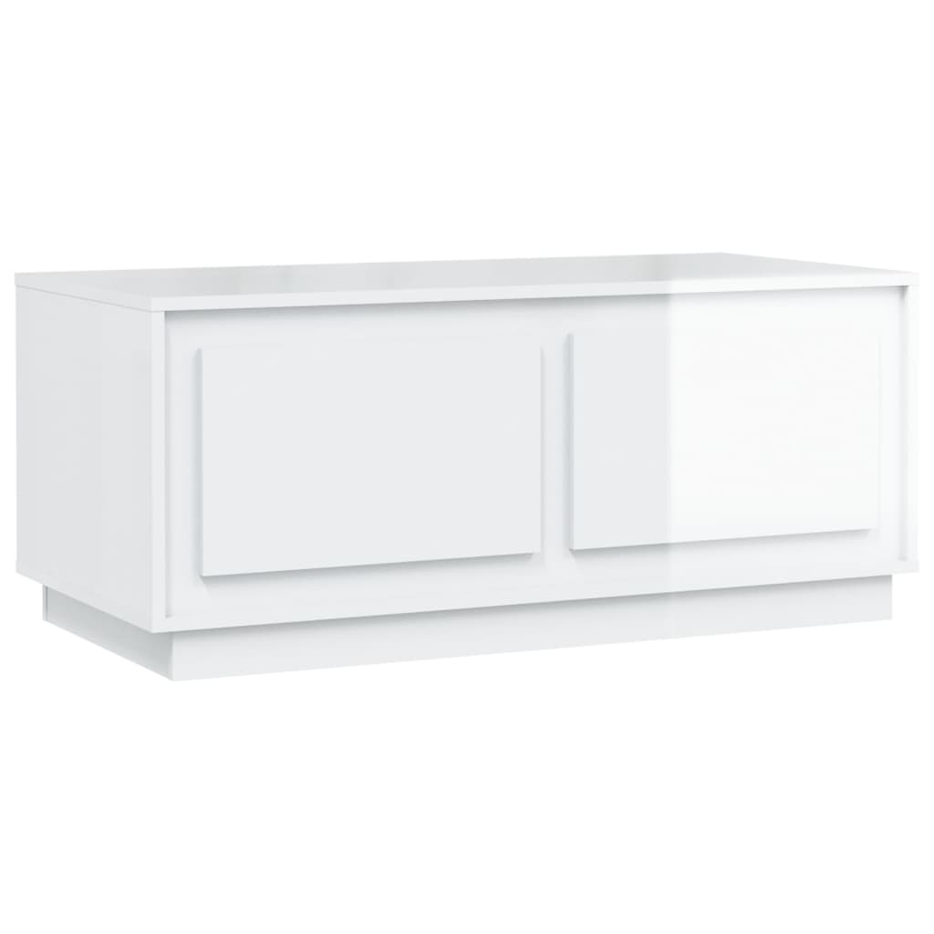 Table basse Blanc brillant 102x50x44 cm bois d'ingénierie - XIOS