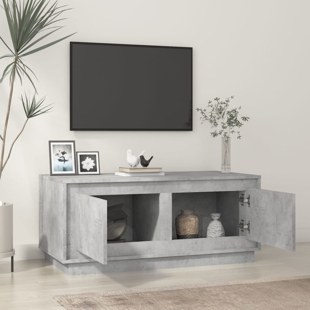 Table basse gris béton 102x50x44 cm bois d'ingénierie - XIOS