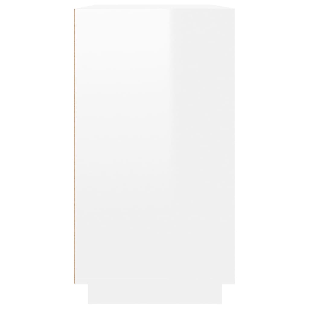 Buffet blanc brillant 80x34x75 cm bois d'ingénierie - XIOS