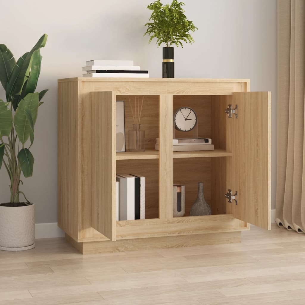 Buffet chêne sonoma 80x34x75 cm bois d'ingénierie - XIOS