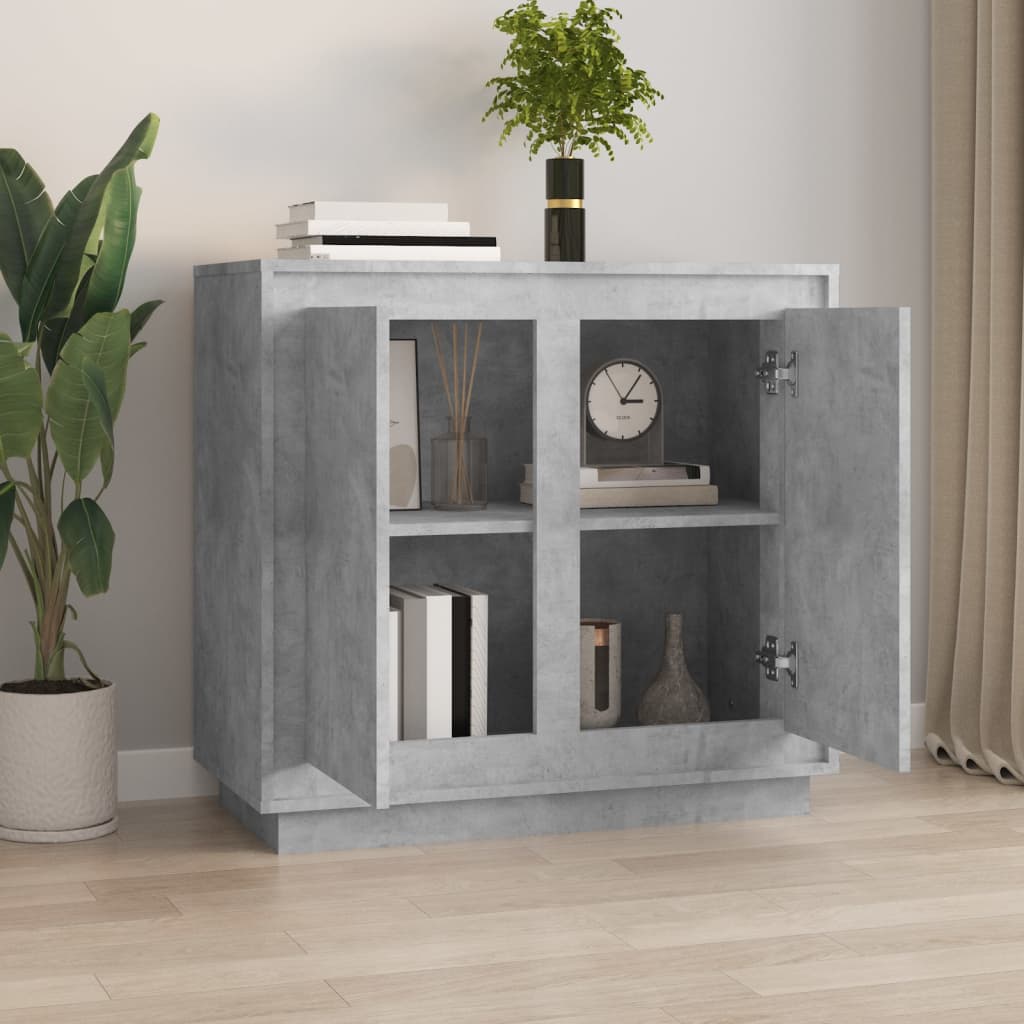 Buffet gris béton 80x34x75 cm bois d'ingénierie - XIOS