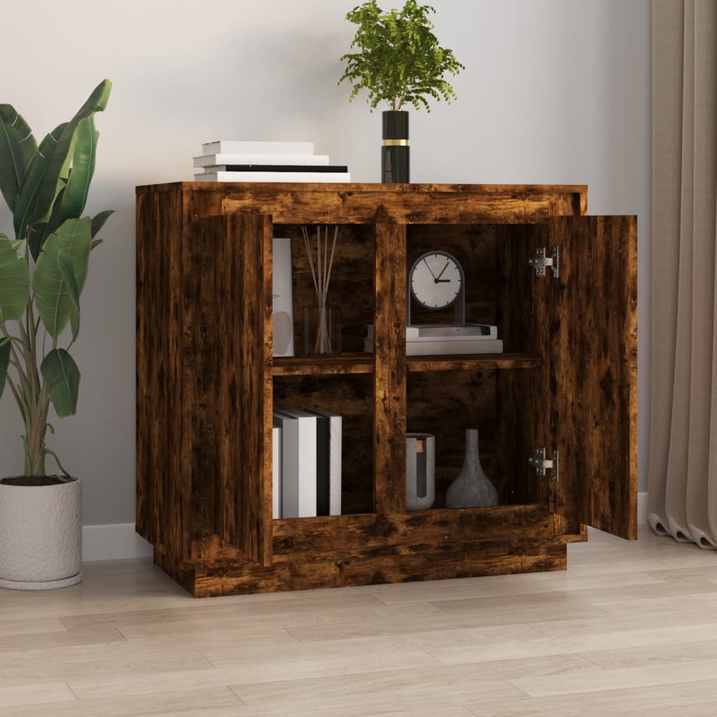 Buffet chêne fumé 80x34x75 cm bois d'ingénierie - XIOS