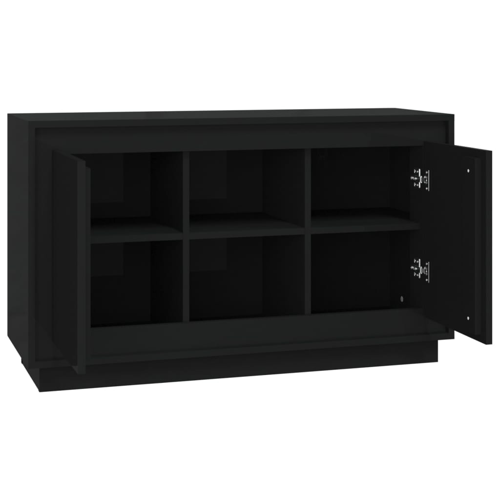 Buffet Noir 102x35x60 cm bois d'ingénierie - XIOS