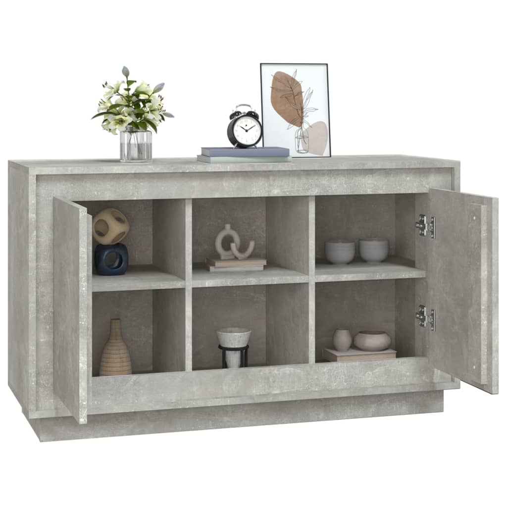 Buffet gris béton 102x35x60 cm bois d'ingénierie - XIOS