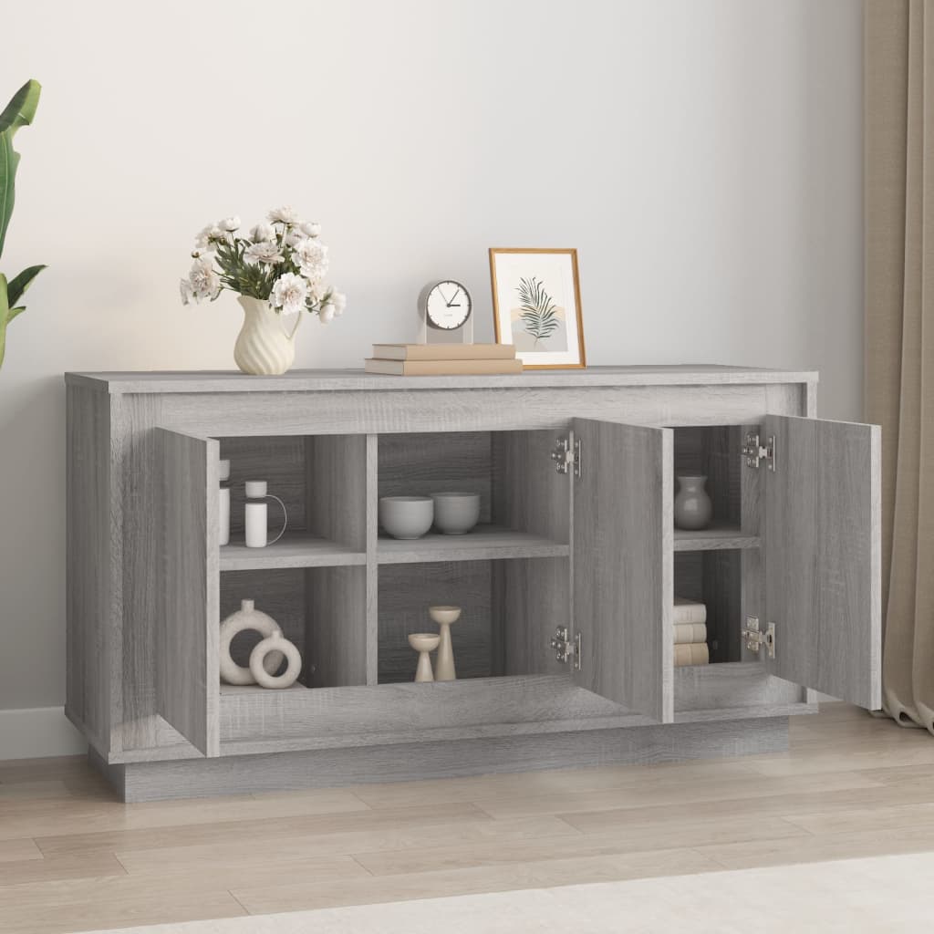 Buffet sonoma gris 102x35x55 cm bois d'ingénierie - XIOS