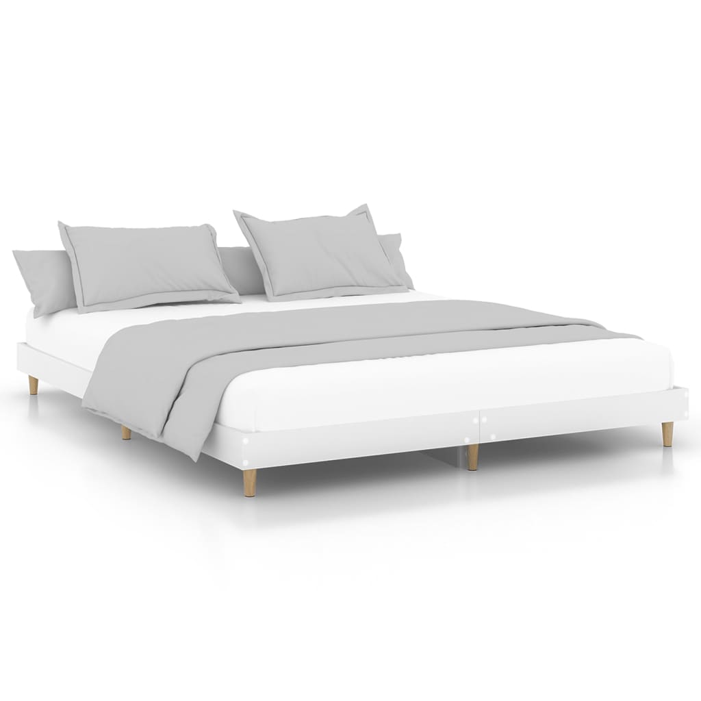 Cadre de lit sans matelas blanc 200x200 cm bois d'ingénierie - XIOS