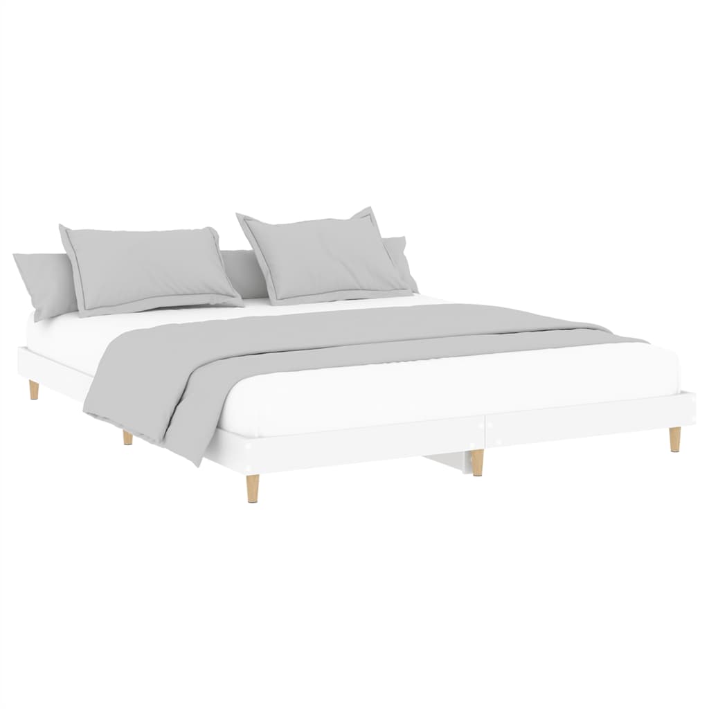 Cadre de lit sans matelas blanc 200x200 cm bois d'ingénierie - XIOS