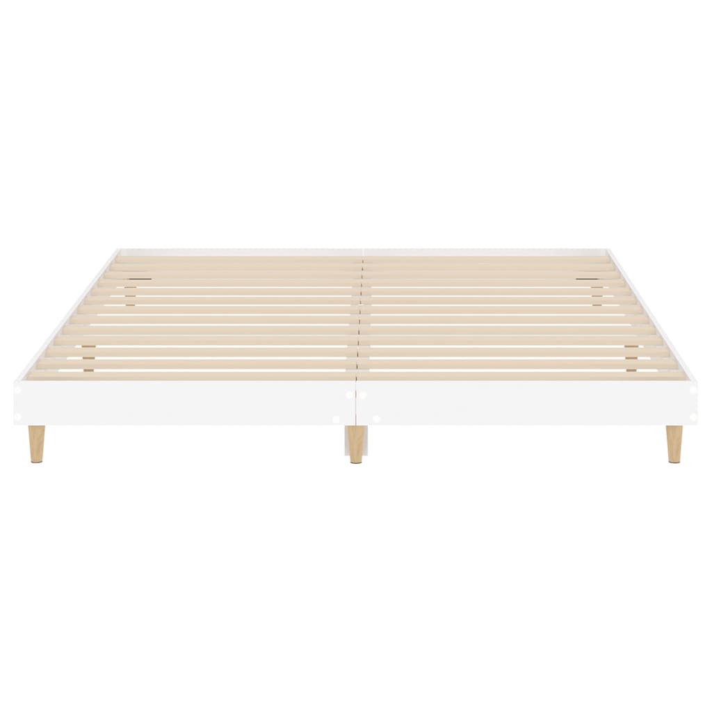 Cadre de lit sans matelas blanc 200x200 cm bois d'ingénierie - XIOS