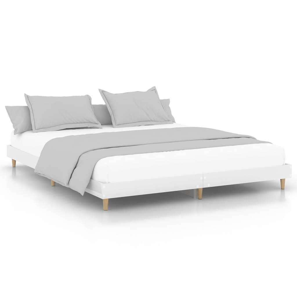 Cadre de lit sans matelas blanc brillant 200x200 cm - XIOS