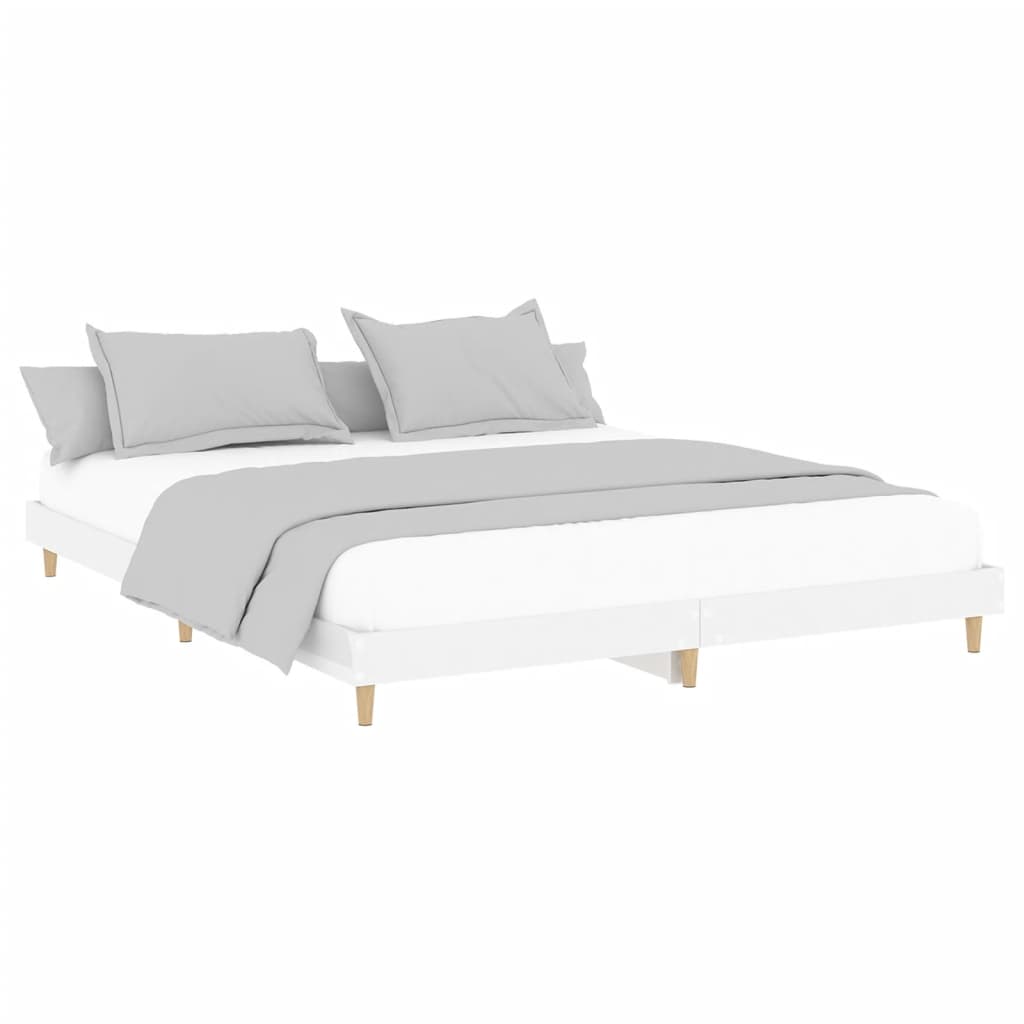 Cadre de lit sans matelas blanc brillant 200x200 cm - XIOS