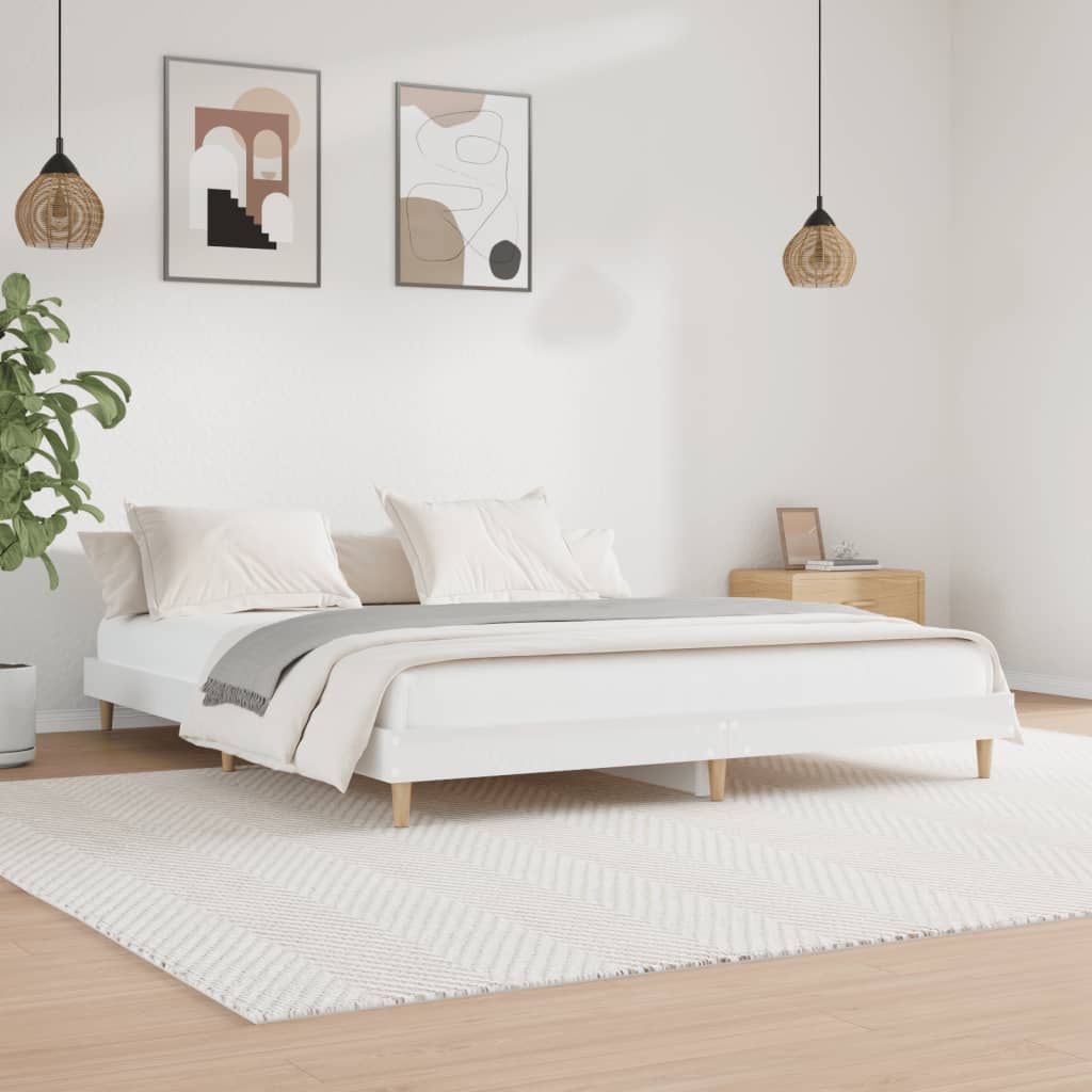Cadre de lit sans matelas blanc brillant 200x200 cm - XIOS