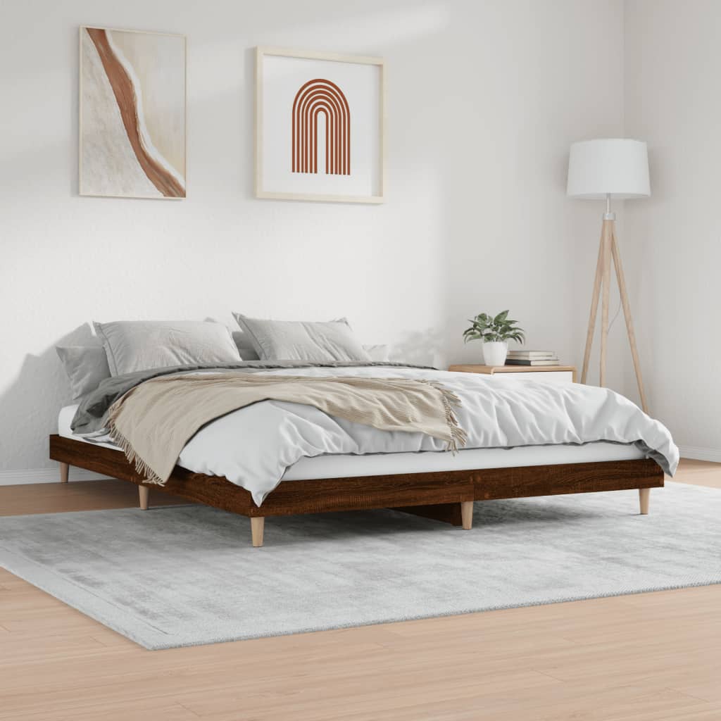 Cadre de lit sans matelas chêne marron 200x200 cm - XIOS