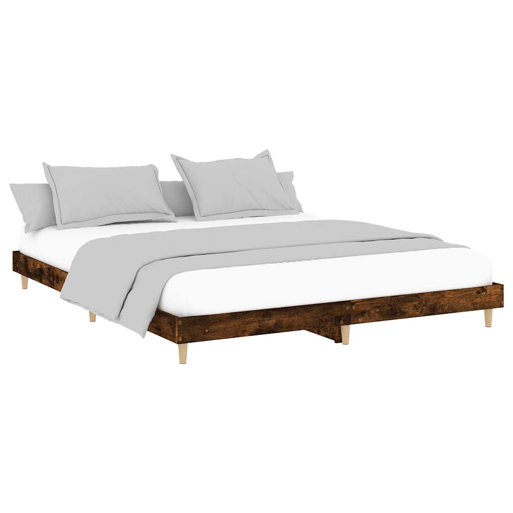 Cadre de lit sans matelas chêne fumé 120x200 cm bois ingénierie - XIOS