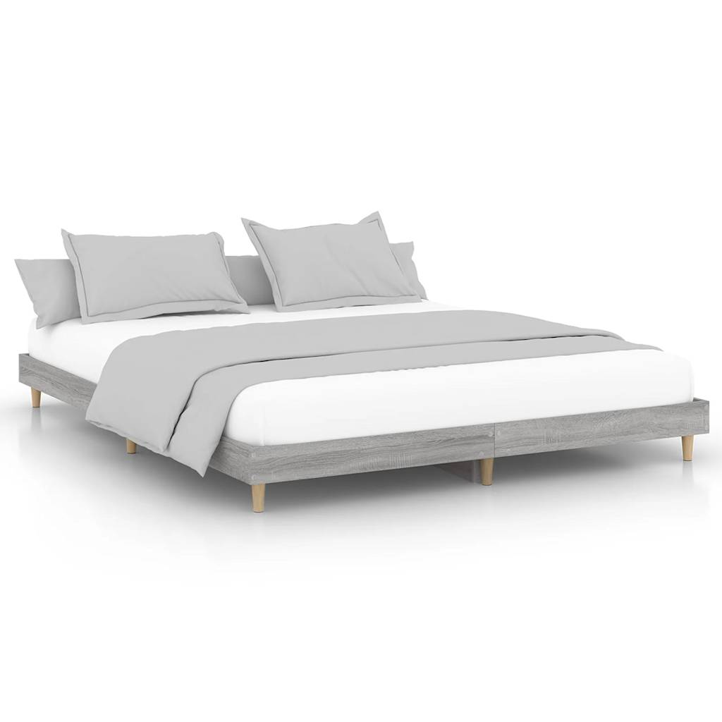 Cadre de lit sans matelas sonoma gris 120x200cm bois ingénierie - XIOS