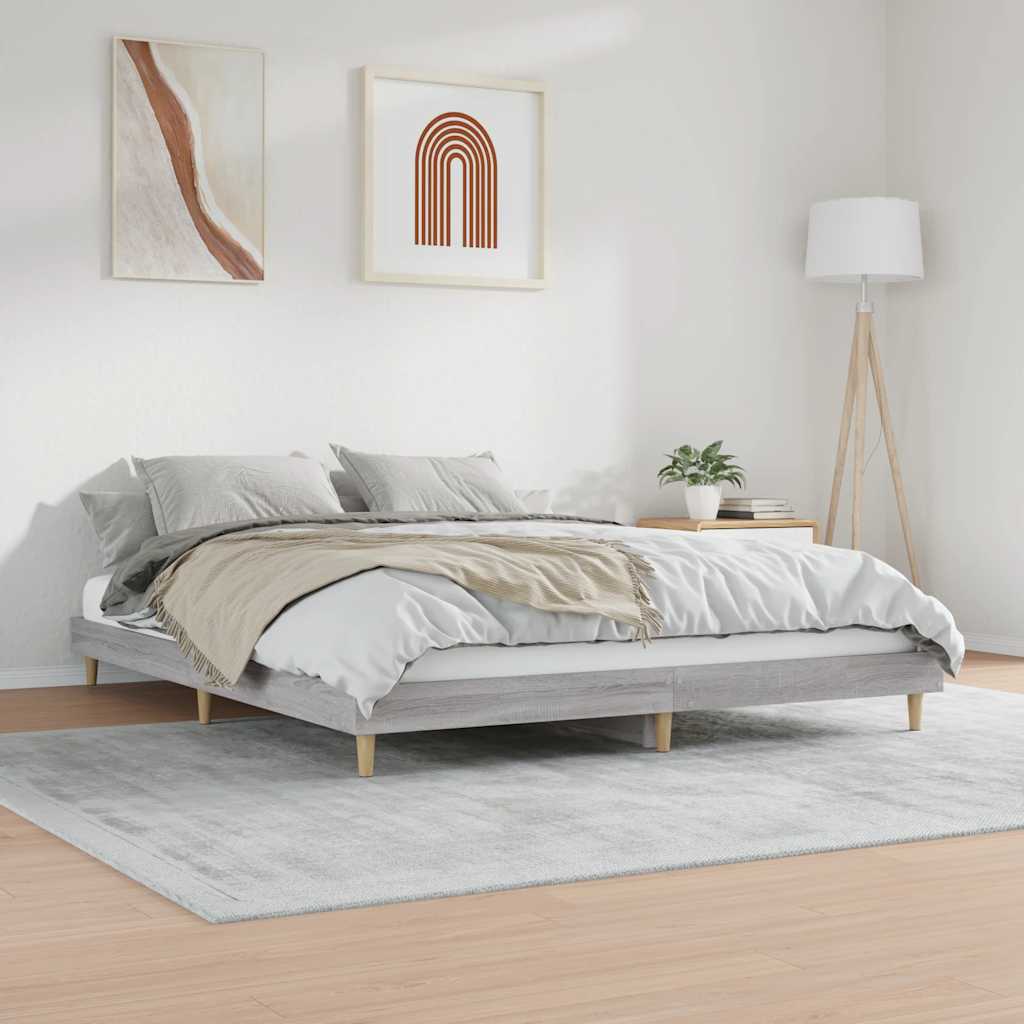 Cadre de lit sans matelas sonoma gris 120x200cm bois ingénierie - XIOS