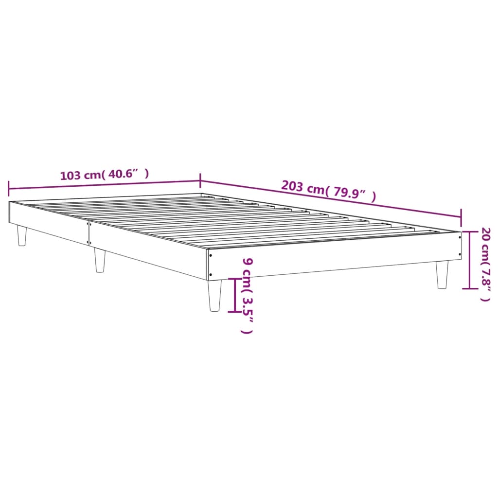 Cadre de lit sans matelas chêne marron 100x200 cm - XIOS