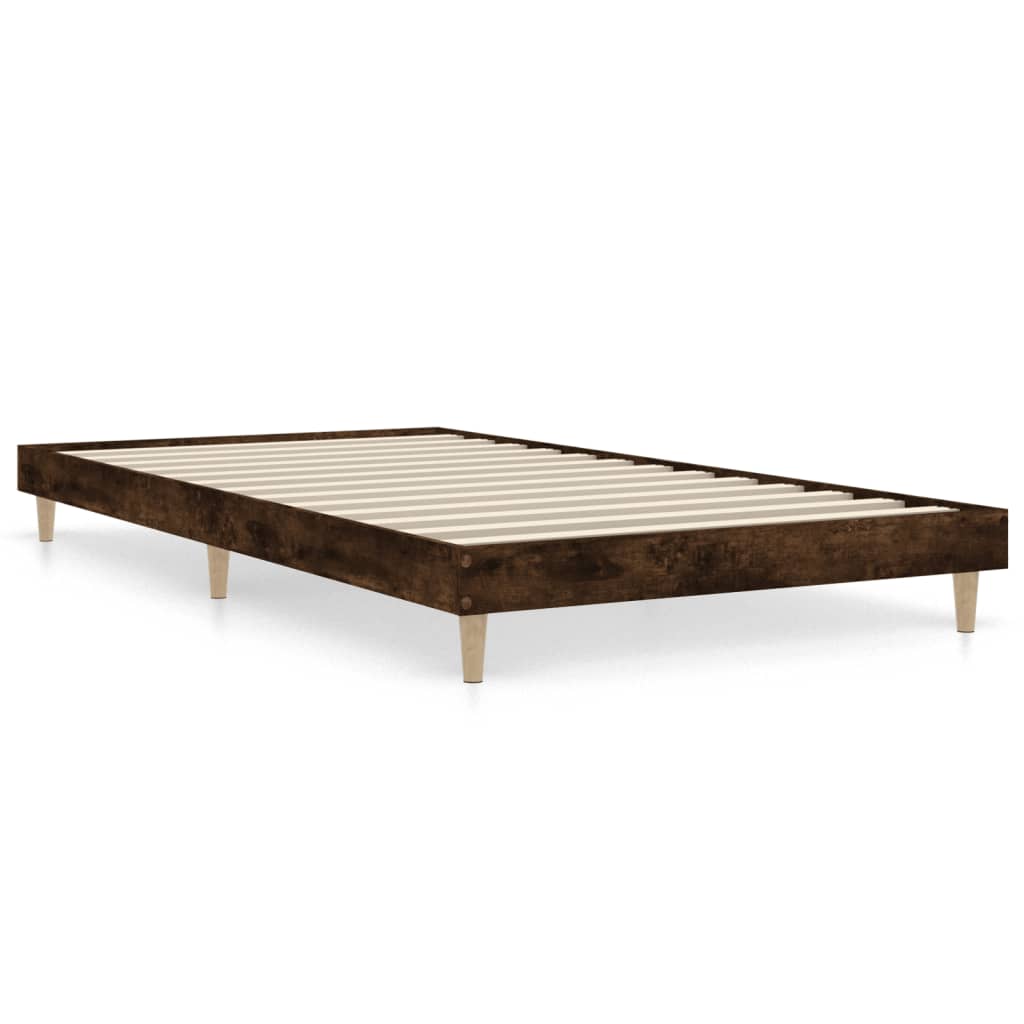 Cadre de lit sans matelas chêne fumé 90x200cm bois d'ingénierie - XIOS