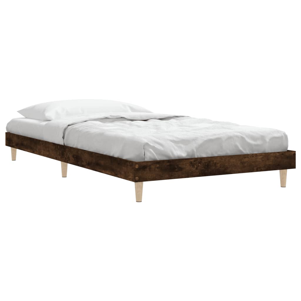 Cadre de lit sans matelas chêne fumé 90x200cm bois d'ingénierie - XIOS